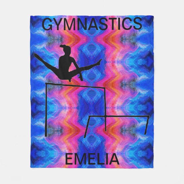 GYMNASTICS GYMNAST ON UNEVEN PUB FLEECE BLANKET. (Framsidan)
