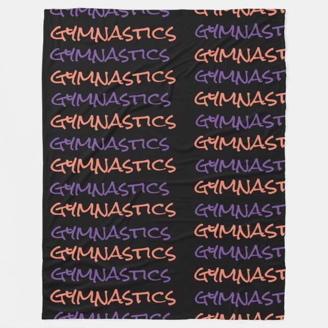 Gymnastics Gymnast Typography Fleece Blanket (Framsidan)