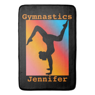 Gymnastics Handstand Bath Mat med Namn i Gymnast Badrumsmatta