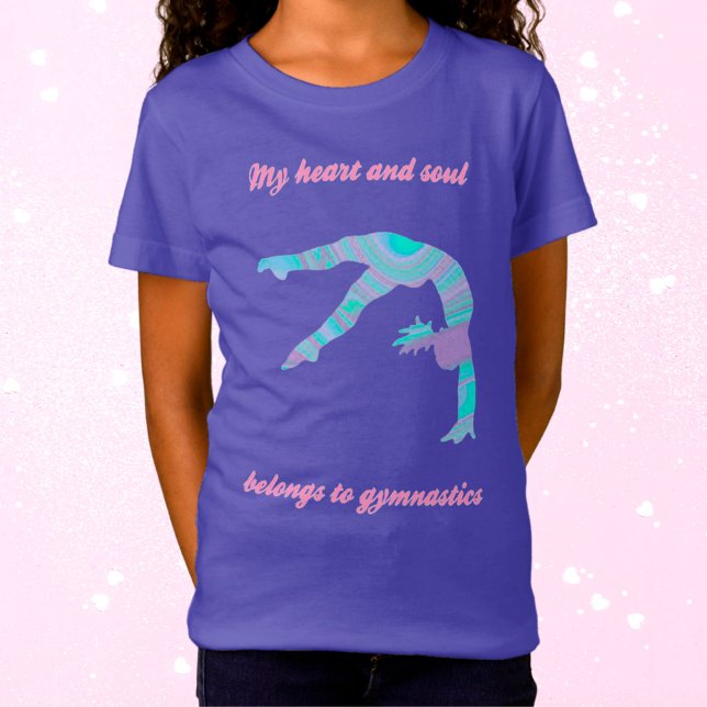 Gymnastics Heart och Soul Girls T-Shirt (Skapare uppladdad)