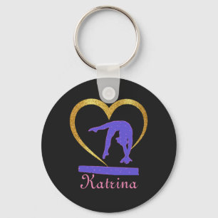 Gymnastics Heart of Guld Gymnast Nyckelring
