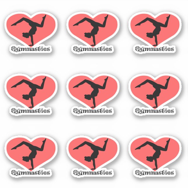 Gymnastics Heart Stickers Klistermärken (Framsida)