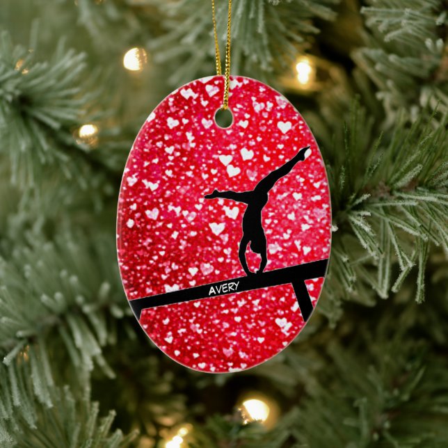 Gymnastics Hearts Balance Beam Ceramic Ornamic Julgransprydnad Keramik (Träd)