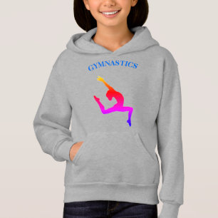Gymnastics Hoodie Leap Rainbow med Namn T Shirt