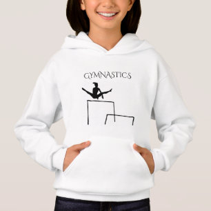 GYMNASTICS hoodie med gymnast för flickor. T Shirt
