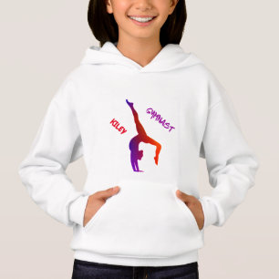 GYMNASTICS hoodie med gymnast för flickor. T Shirt