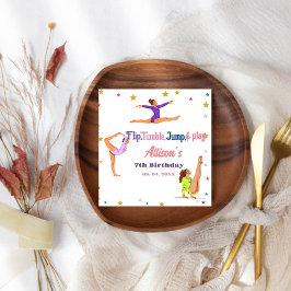 Gymnastics hoppar Kartjul-födelsedagsfest Pappersservett