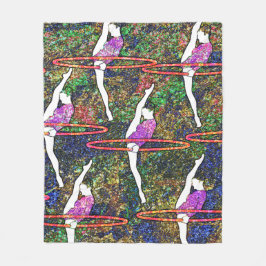 Gymnastics Hula Ring dansfärgad mönster-gåva Fleecefilt