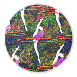 Gymnastics Hula Ring dansfärgad mönster-gåva Knopp