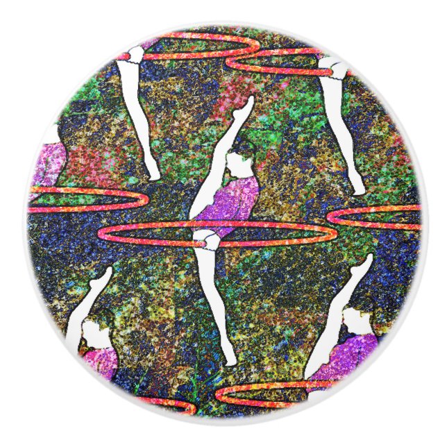 Gymnastics Hula Ring dansfärgad mönster-gåva Knopp (Framsidan)