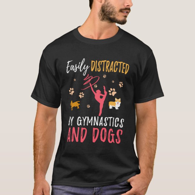 Gymnastics Hundar Shirt Funny Gymnast Hund älskare T Shirt (Framsida)