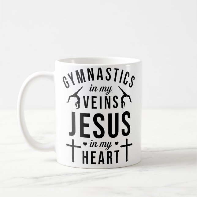 Gymnastics In My Veins Jesus In My Heart Gymnast C Kaffemugg (Vänster)