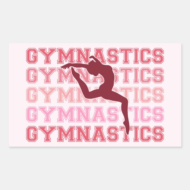 Gymnastics Inspired Rektangulärt Klistermärke (Framsida)