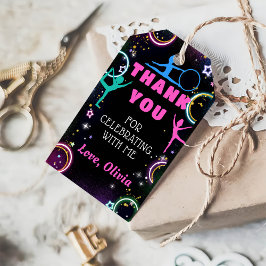 Gymnastics Jump Play Birthday Tack Presentetikett