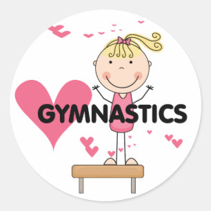 GYMNASTICS - Kärlek Gymnastics Tshirts and Gifts Runt Klistermärke
