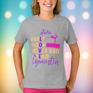 Gymnastics Kärlek Vault Golv Uneven Pub Beam T-Sh T Shirt