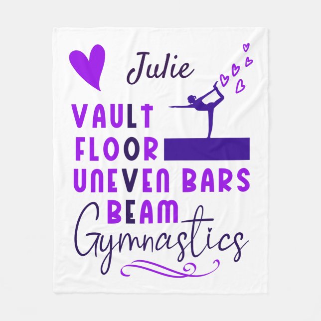 Gymnastics Kärlek Vault Golv Uneven Pub Beam Uneve Fleecefilt (Framsidan)