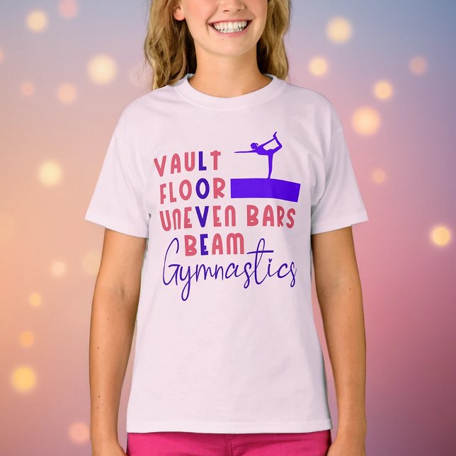 Gymnastics Kärlek Vault Golv Uneven Pub Beam Uneve T Shirt (Skapare uppladdad)