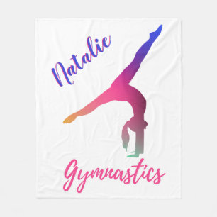 Gymnastics Kickover Rosa Lila Personlig Fleecefilt