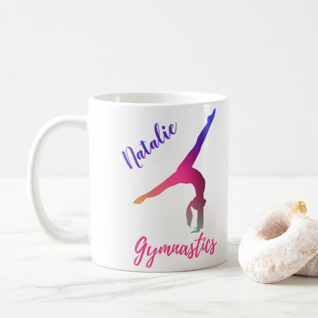Gymnastics Kickover Rosa Lila Personlig Kaffemugg (Med munk)