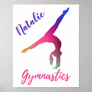 Gymnastics Kickover Rosa Lila Personlig Poster