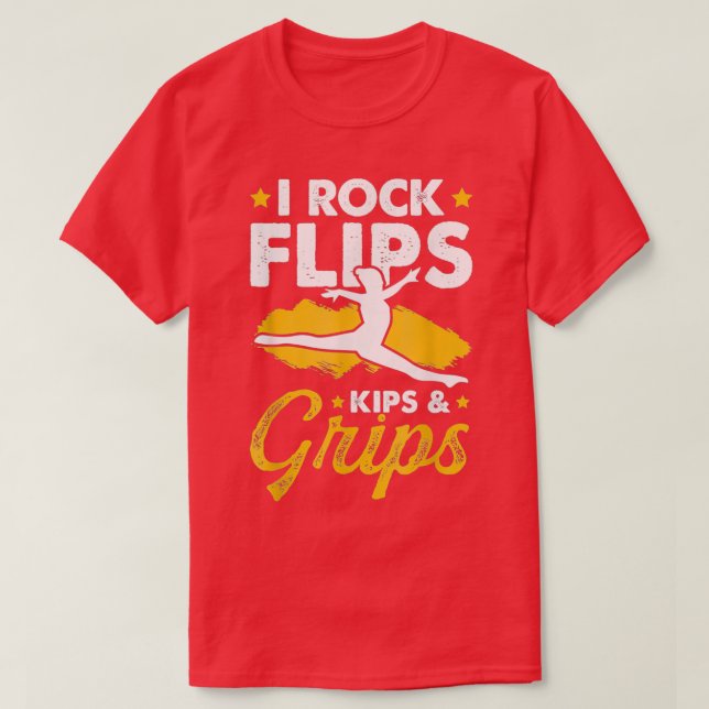 Gymnastics Kips I Flip Sten och Grips T Shirt (Design framsida)