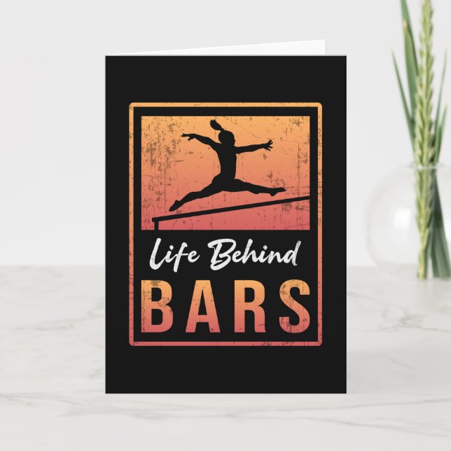 Gymnastics Life Bakom Pub Acrobat Retro Gymnast Kort (Framsida)