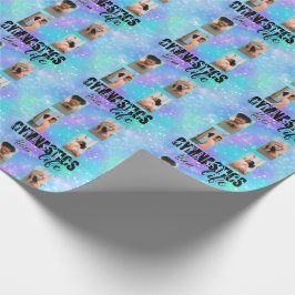 Gymnastics Life Pastel Personlig Namn & 4 Photo Presentpapper