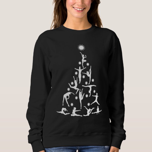 Gymnastics  Lighting Santa Gymnastics Christmas Tr T Shirt (Framsida)