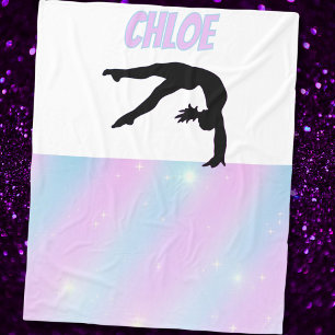 Gymnastics Lila Lilac och Baby blue Pastel Fleecefilt