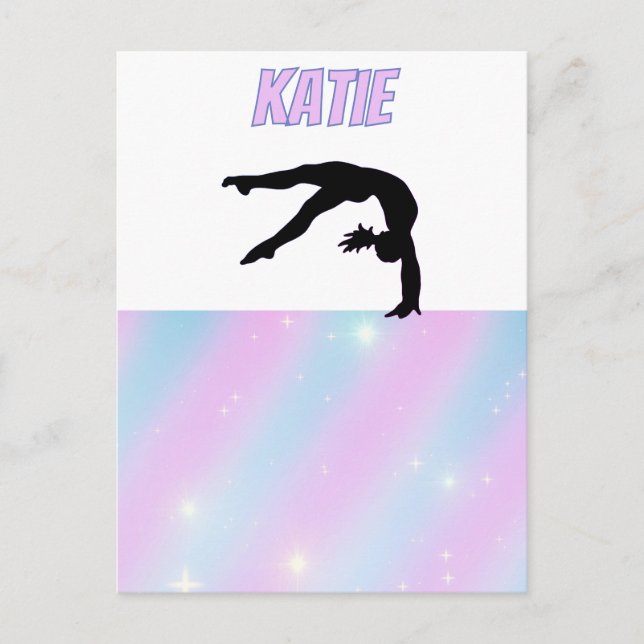 Gymnastics Lila Lilac och Baby blue Pastel Vykort (Framsida)