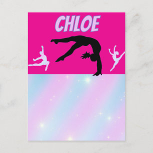 Gymnastics Lila Lilac Shock rosa Baby blue Pastel Vykort