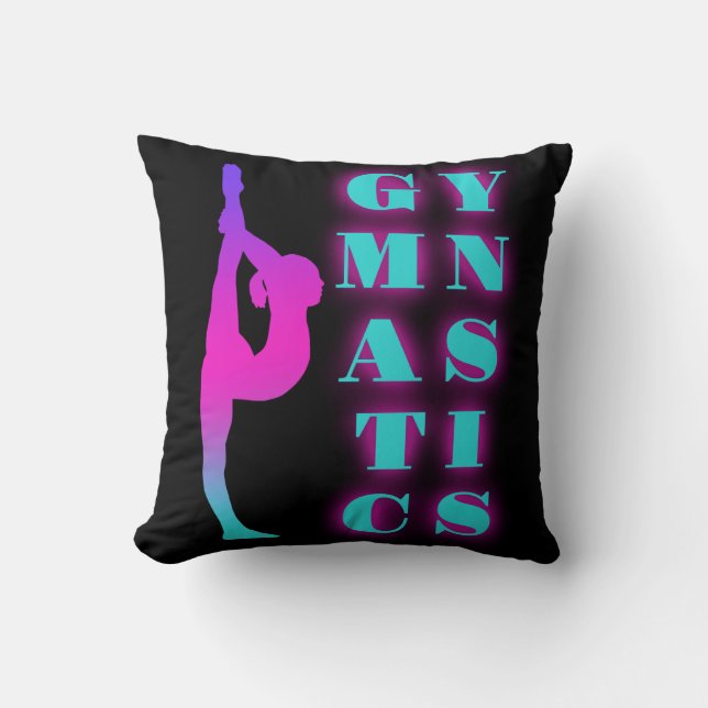 Gymnastics Lila Rosa Turkvoise Ombre Kudde (Framsida)