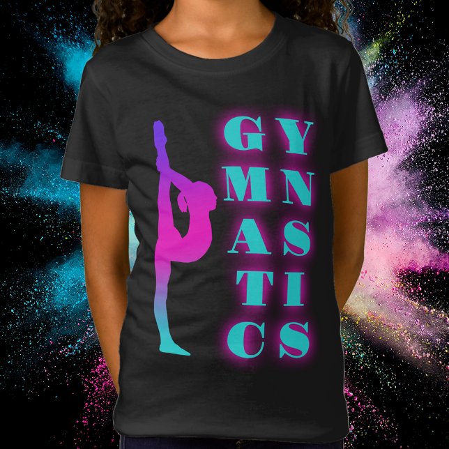 Gymnastics Lila Rosa Turkvoise Ombre T Shirt (Gymnastics Purple Pink Turquoise Ombre T-Shirt)