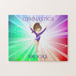 "GYMNASTICS" ljus pussel med gymnast.
