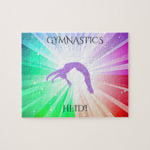 "GYMNASTICS" ljus pussel med gymnast.