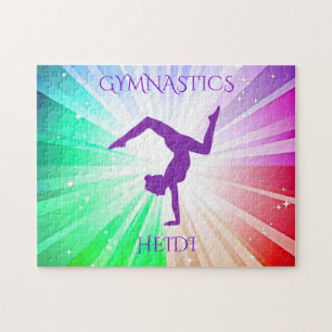 "GYMNASTICS" ljus pussel med gymnast.