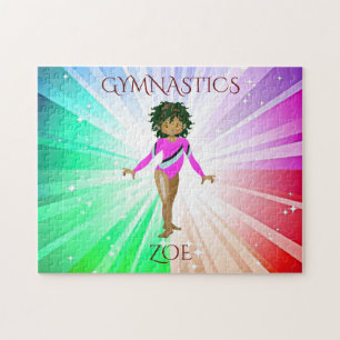 "GYMNASTICS" ljus pussel med gymnast.