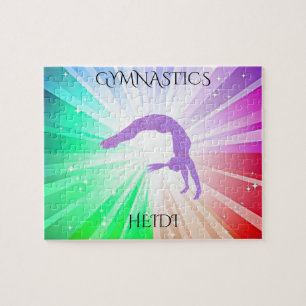 "GYMNASTICS" ljus pussel med gymnast.