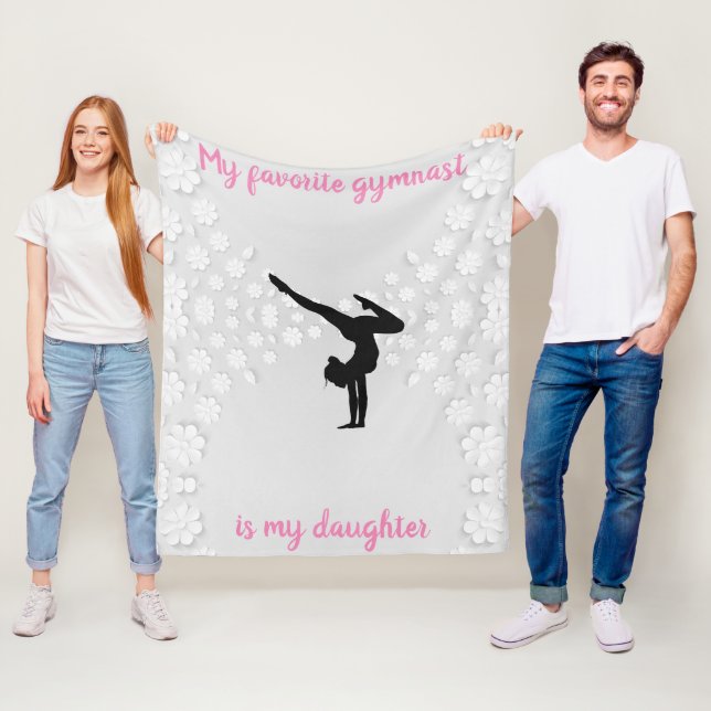 Gymnastics Mamma - Favorite Gymnast är min dotter Fleecefilt (På plats)
