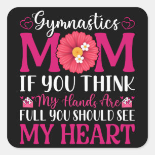 Gymnastics Mamma Fyrkantigt Klistermärke