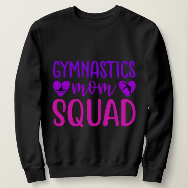Gymnastics Mamma Squad Quote w/ Rosa and Lila Text T Shirt (Design framsida)
