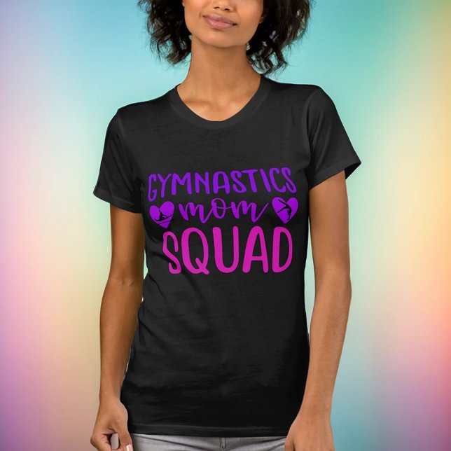 Gymnastics Mamma Squad Quote w/ Rosa and Lila Text T Shirt (Skapare uppladdad)