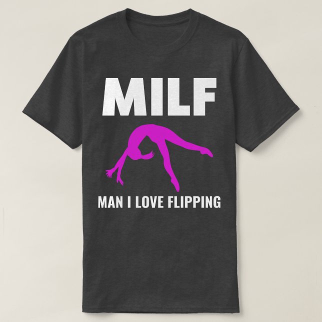 Gymnastics Man I Kärlek Flipping Funny CheerLedare T Shirt (Design framsida)