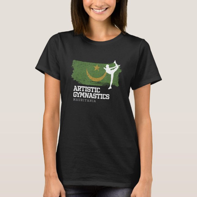 Gymnastics Mauritania Gymnast Girl Artistic Gymnas T Shirt (Framsida)