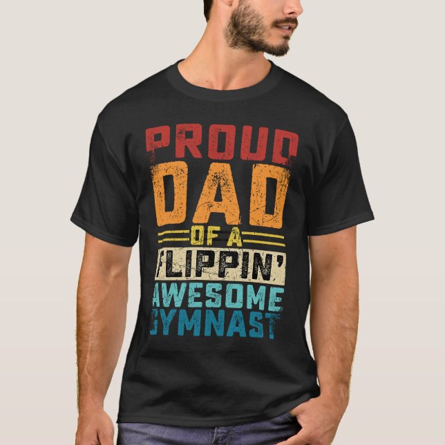 Gymnastics men Dad Of Awesome Gymnast Dance Father T Shirt (Framsida)