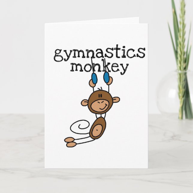 Gymnastics Monkey Tshirts och Gifts Kort (Framsida)