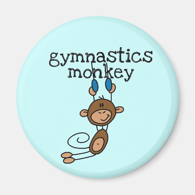 Gymnastics Monkey Tshirts och Gifts Magnet (Framsidan)