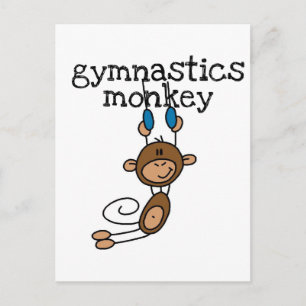 Gymnastics Monkey Tshirts och Gifts Vykort