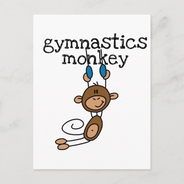 Gymnastics Monkey Tshirts och Gifts Vykort (Framsida)